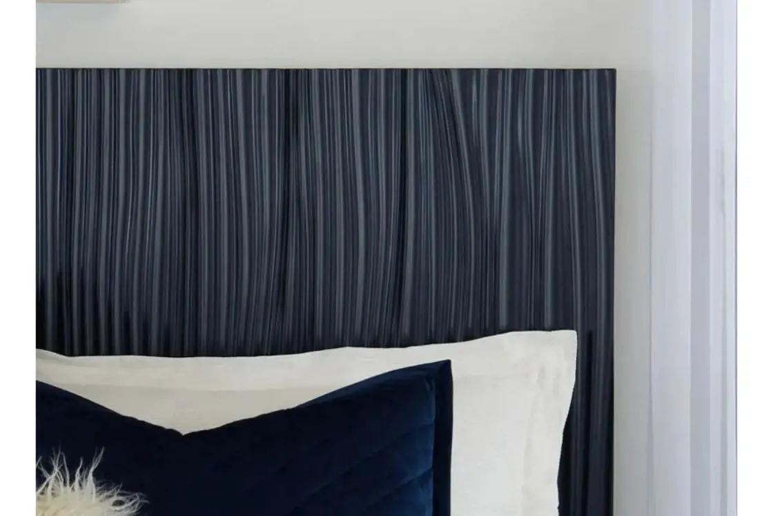 Mor Furniture Argento Panel Bed In Navy Blue, Full