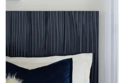 Mor Furniture Argento Panel Bed In Navy Blue, Full