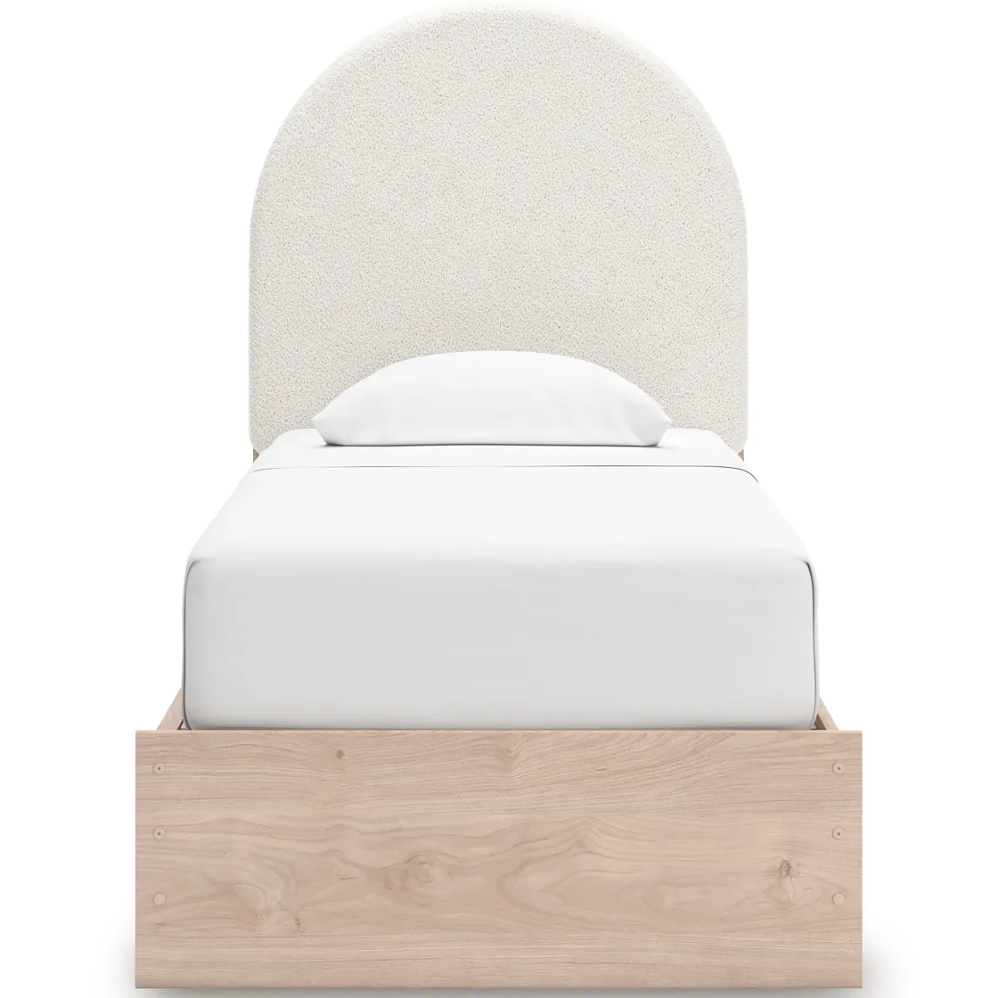 Mor Furniture Arloster Panel Bed W/ 2 Drawer Storage In White, Twin