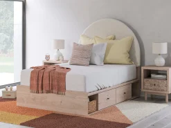 Mor Furniture Arloster Panel Bed W/ 2 Drawer Storage In White, Twin