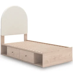 Mor Furniture Arloster Panel Bed W/ 2 Drawer Storage In White, Twin