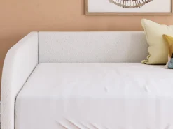 Kids Mor Furniture Arloster Upholstered Daybed In Tan/White, Twin