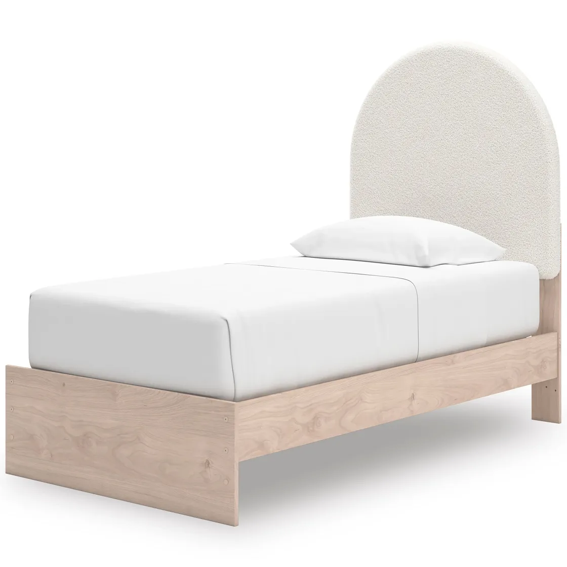 Kids Mor Furniture Arloster Upholstered Panel Bed In White, Twin