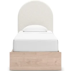 Kids Mor Furniture Arloster Upholstered Panel Bed In White, Twin
