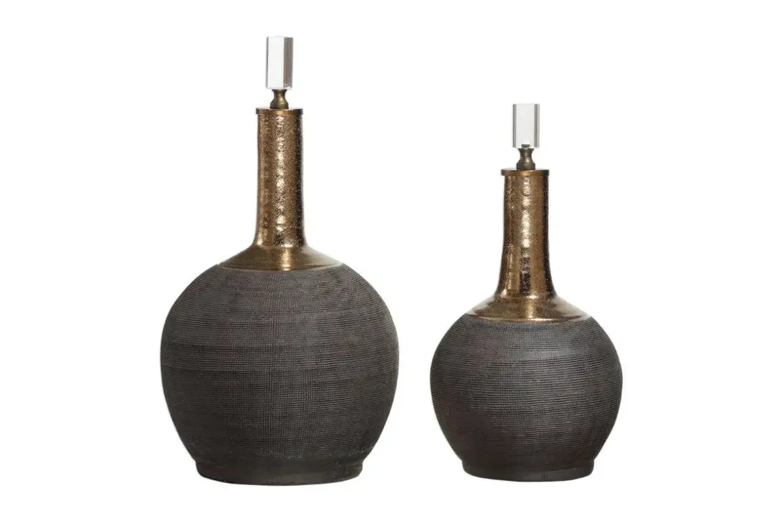 Mor Furniture Arnav Vases In Black & Gold, Set Of 2