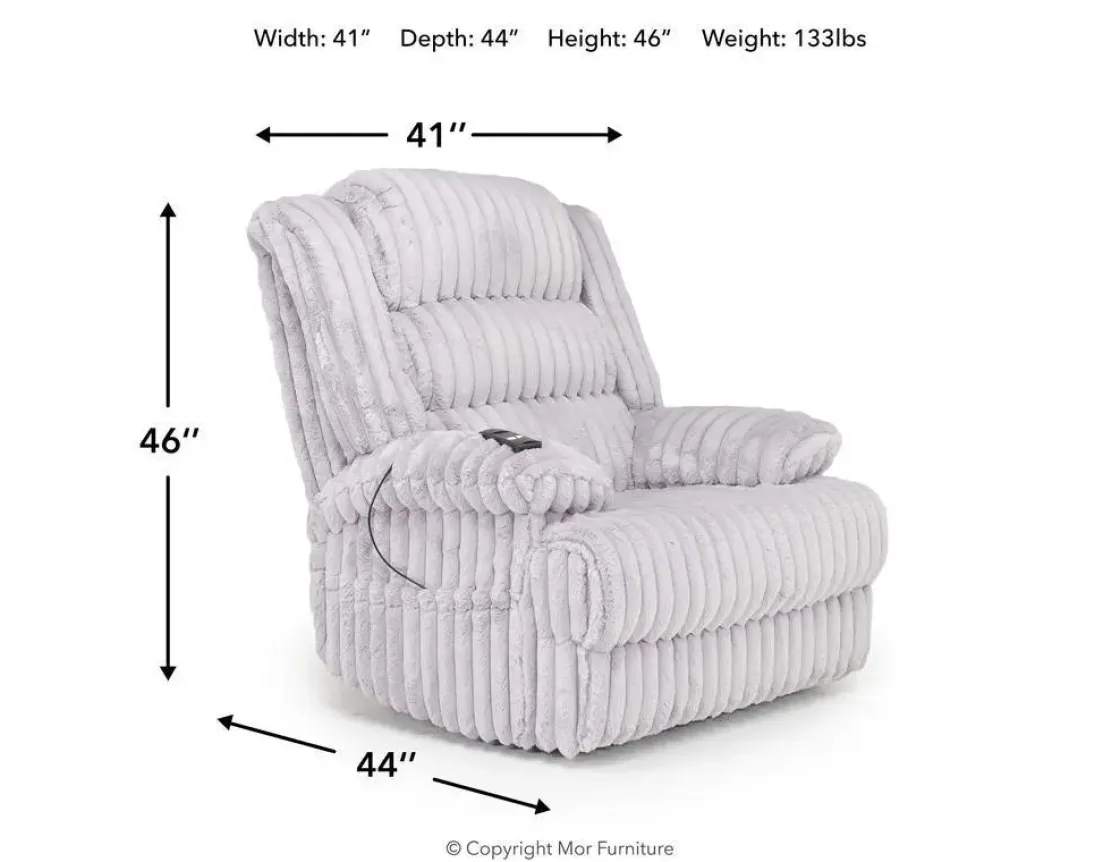 Mor Furniture Artemis Lift Recliner In Softcat Silver