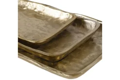 Mor Furniture Artesian Tray In Gold, Set Of 3