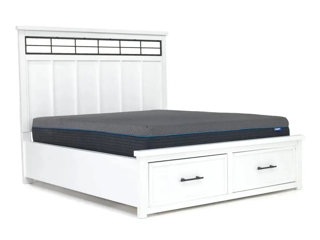 Mor Furniture Ashbryn Storage Bed, Dresser, Mirror & Nightstand In White, Queen