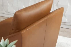 Mor Furniture Asher Leather 360 Degree Swivel Chair In Ice