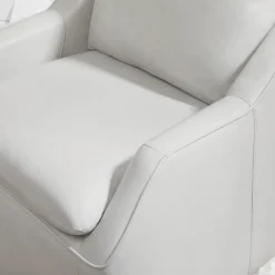 Mor Furniture Asher Leather 360 Degree Swivel Chair In Ice