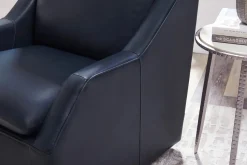 Mor Furniture Asher Leather 360 Degree Swivel Chair In Ice