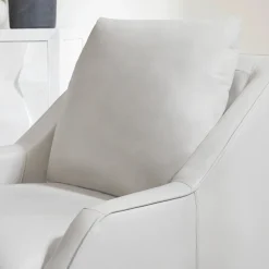 Mor Furniture Asher Leather 360 Degree Swivel Chair In Ice