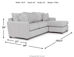 Mor Furniture Ashfield Reversible Sofa Chaise In Ashfield Graphite