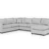 Mor Furniture Ashfield Tux Sofa Chaise Sectional In Ashfield Granite, Right Facing