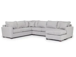 Mor Furniture Ashfield Tux Sofa Chaise Sectional In Ashfield Granite, Right Facing