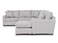 Mor Furniture Ashfield Tux Sofa Chaise Sectional In Ashfield Granite, Right Facing
