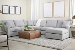 Mor Furniture Ashfield Tux Sofa Chaise Sectional In Ashfield Granite, Right Facing