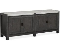 Mor Furniture Aspen Valley 4 Door Media Console In Ravenwood Black