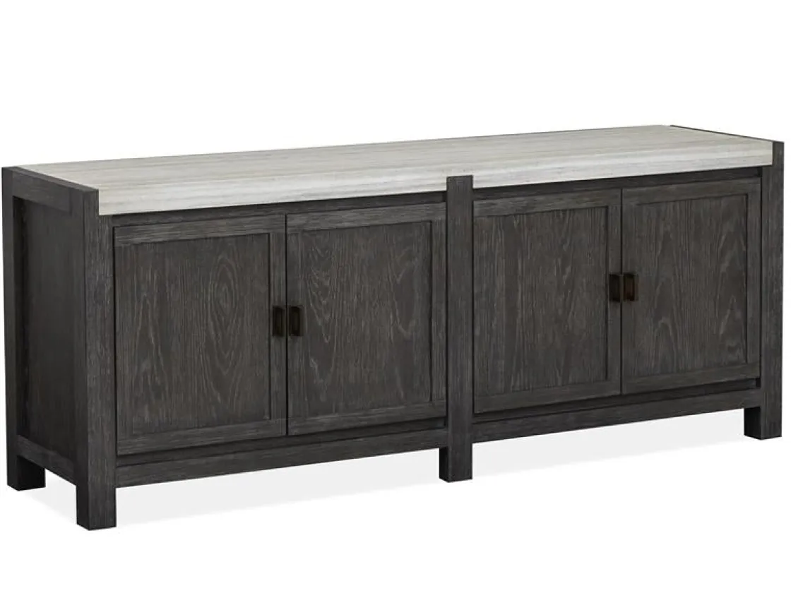 Mor Furniture Aspen Valley 4 Door Media Console In Ravenwood Black