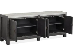 Mor Furniture Aspen Valley 4 Door Media Console In Ravenwood Black