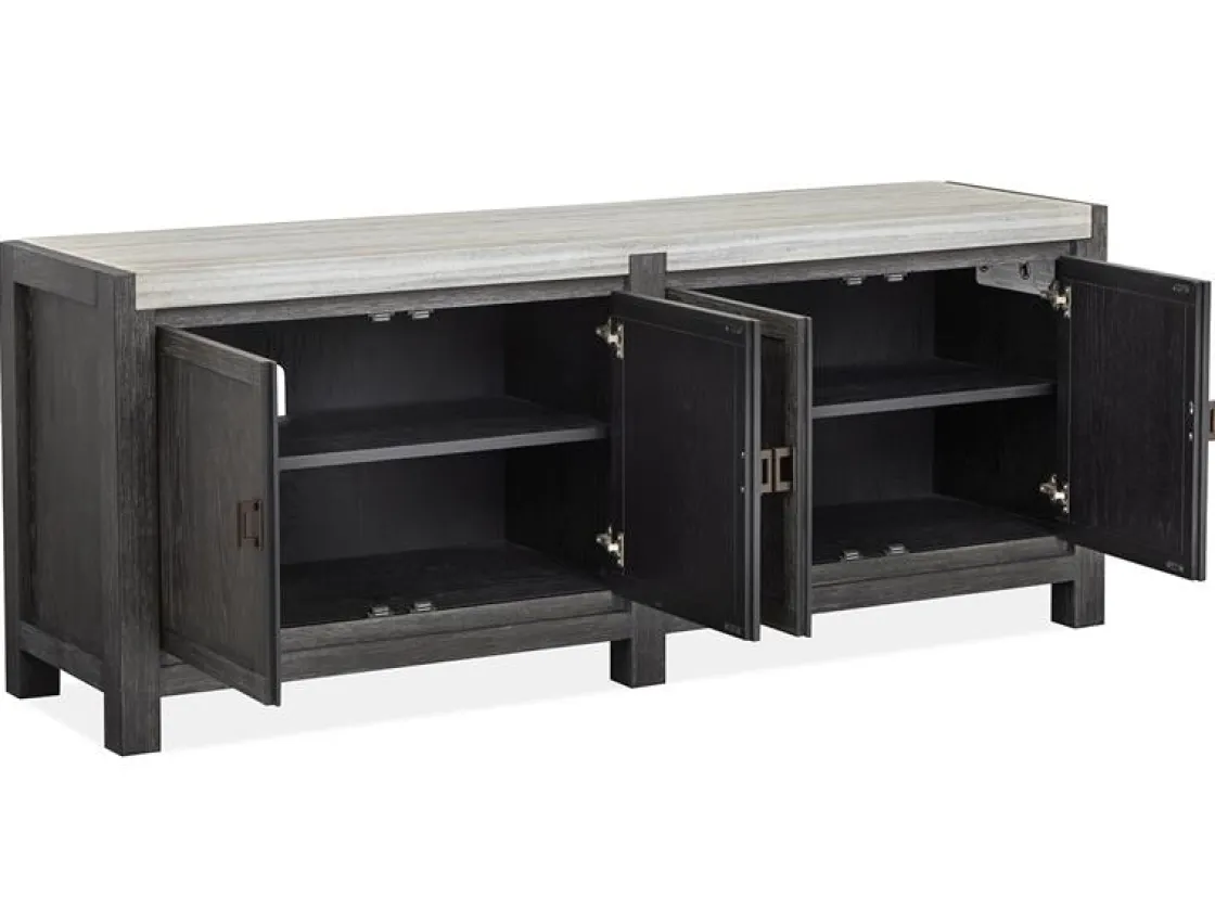 Mor Furniture Aspen Valley 4 Door Media Console In Ravenwood Black