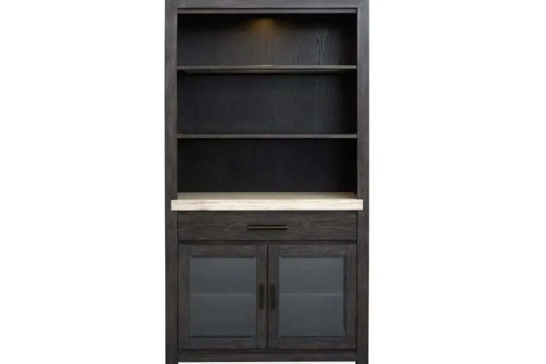 Mor Furniture Aspen Valley Display Cabinet In Ravenwood Black