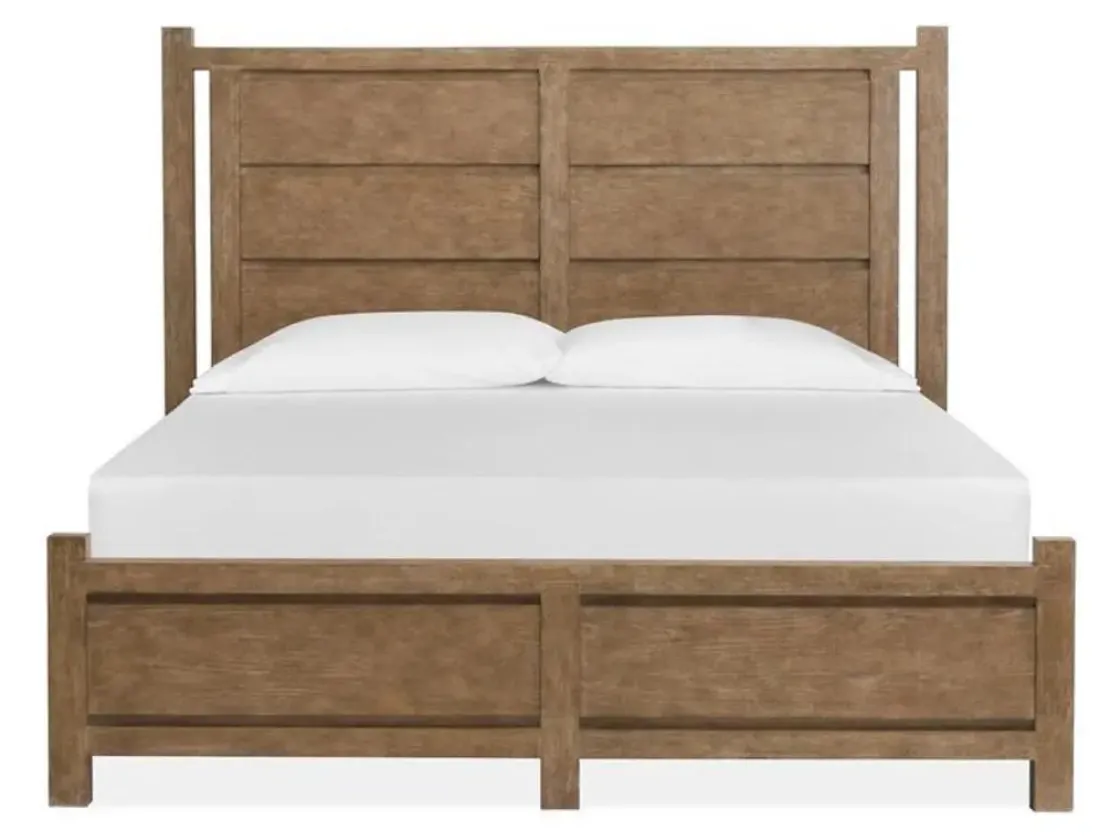 Mor Furniture Aspen Valley Panel Bed In Sierra Brown, Queen