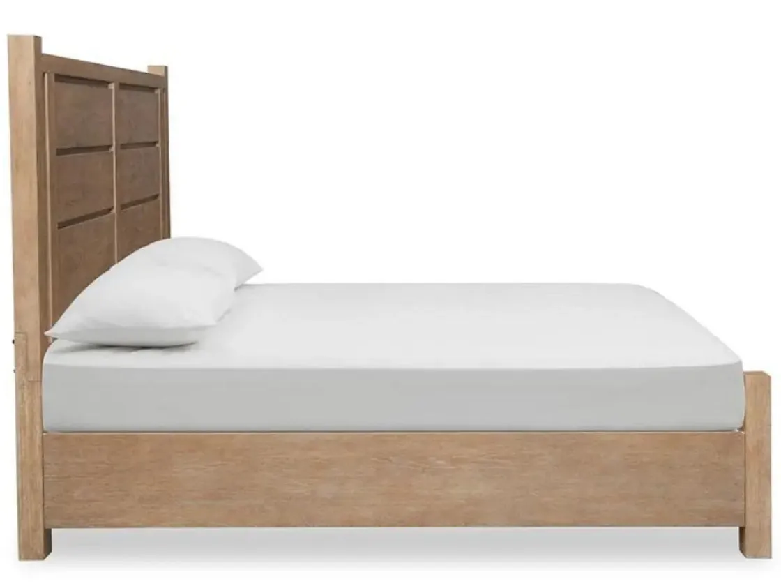 Mor Furniture Aspen Valley Panel Bed W/ Storage In Sierra Brown, Queen