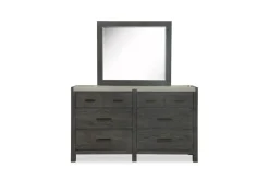 Mor Furniture Aspen Valley Panel Bed W/ Storage, Dresser, Mirror & Nightstand In Sierra Brown, Queen