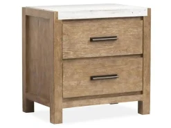 Mor Furniture Aspen Valley Panel Bed W/ Storage, Dresser, Mirror & Nightstand In Sierra Brown, Queen
