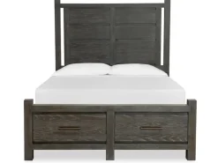 Mor Furniture Aspen Valley Panel Bed W/ Storage, Dresser, Mirror & Nightstand In Sierra Brown, Queen