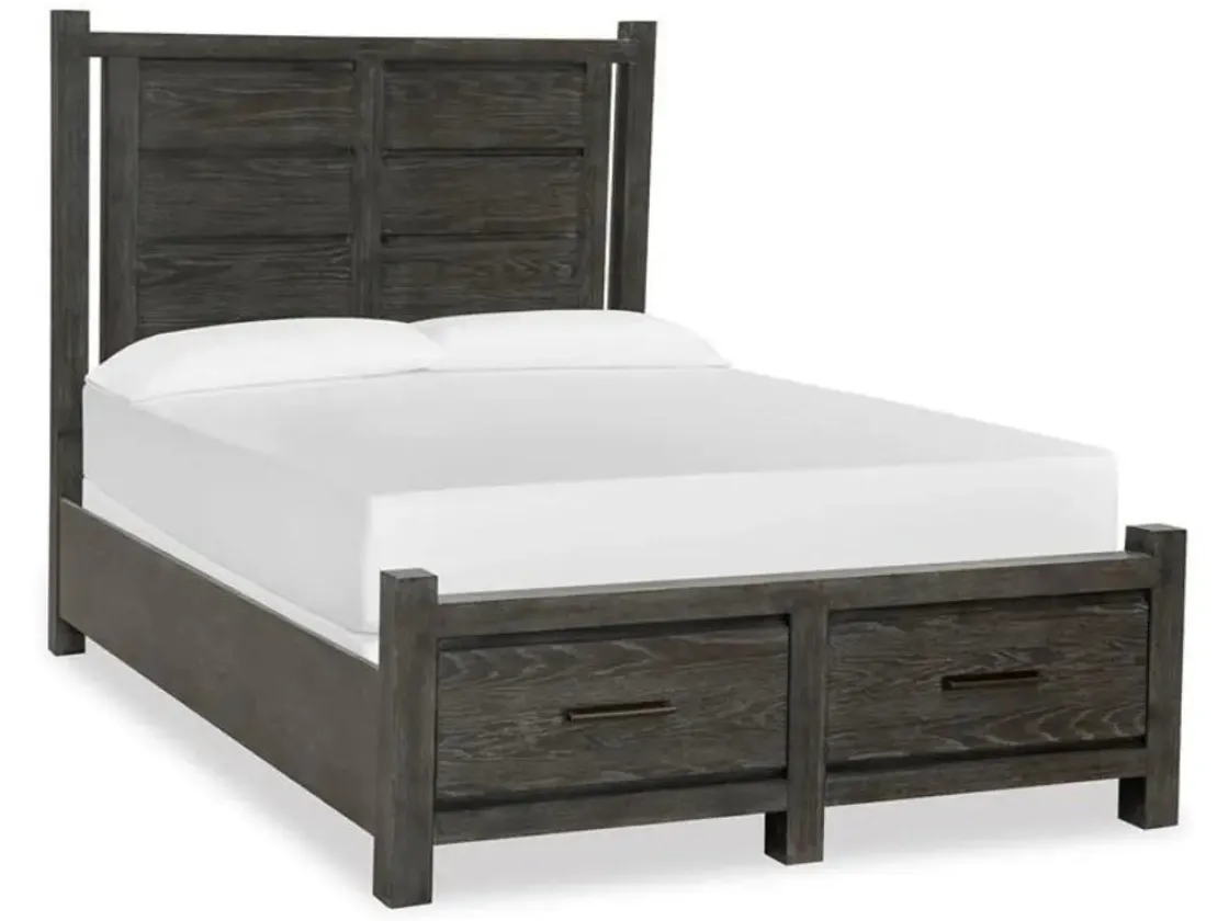 Mor Furniture Aspen Valley Panel Bed W/ Storage, Dresser, Mirror & Nightstand In Sierra Brown, Queen