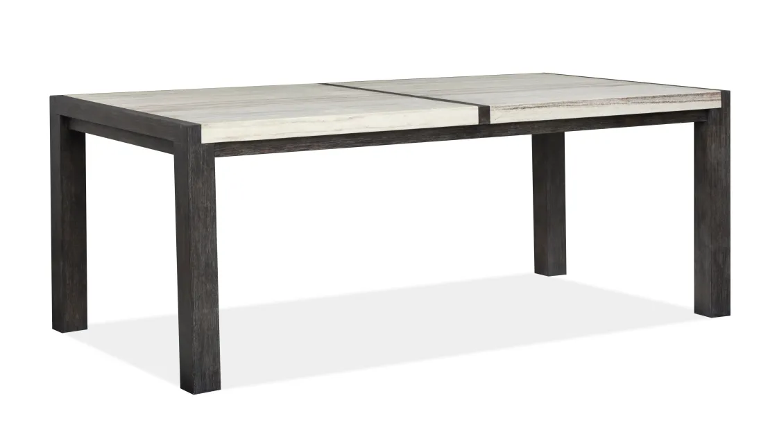 Mor Furniture Aspen Valley Stone Top Dining Table & 6 Chairs In Sierra Brown