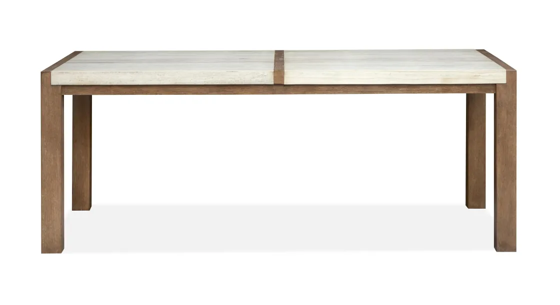 Mor Furniture Aspen Valley Stone Top Dining Table & 6 Chairs In Sierra Brown