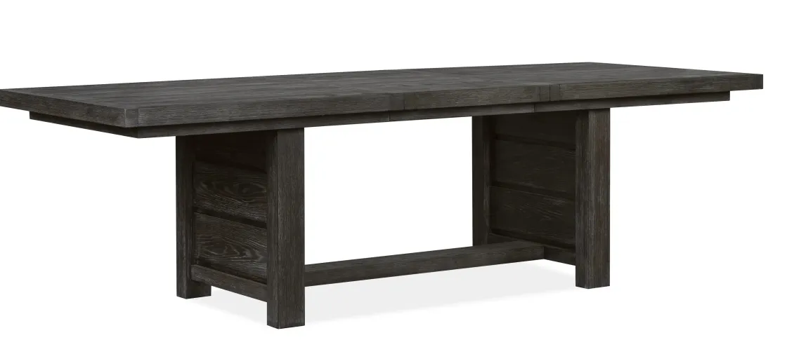 Mor Furniture Aspen Valley Trestle Dining Table & 6 Chairs In Ravenwood Black