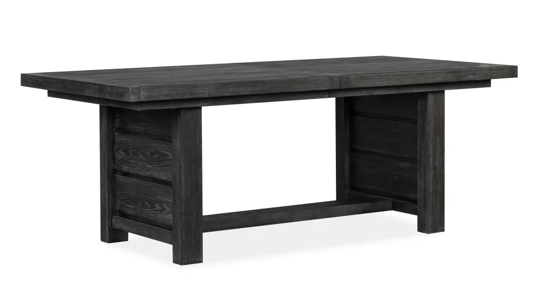 Mor Furniture Aspen Valley Trestle Dining Table & 6 Chairs In Ravenwood Black