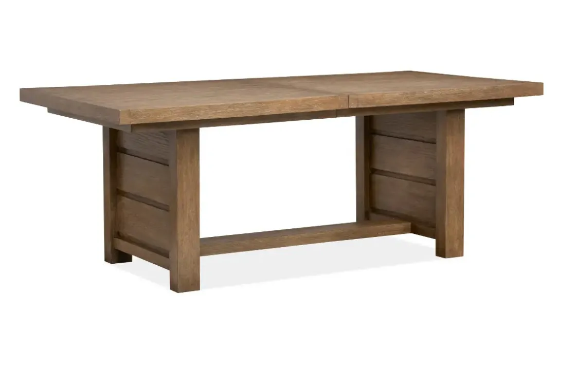 Mor Furniture Aspen Valley Trestle Dining Table & 6 Chairs In Ravenwood Black