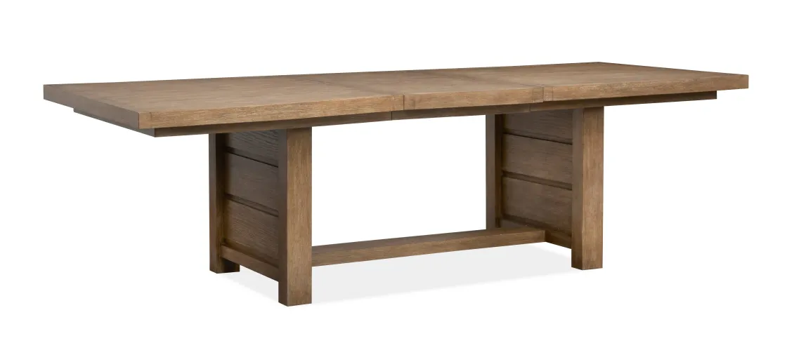 Mor Furniture Aspen Valley Trestle Dining Table, 4 Chairs & 2 Upholstered Chairs In Ravenwood Black