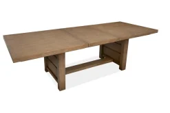 Mor Furniture Aspen Valley Trestle Dining Table, 4 Chairs & Bench In Sierra Brown