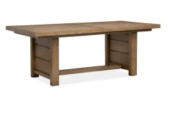 Mor Furniture Aspen Valley Trestle Dining Table, 4 Chairs & Bench In Sierra Brown