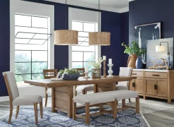 Mor Furniture Aspen Valley Trestle Dining Table In Sierra Brown
