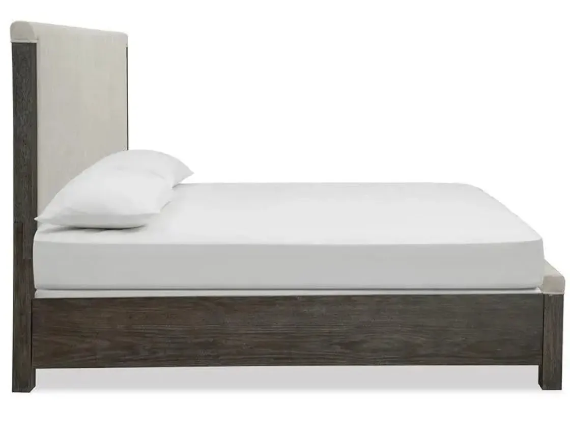 Mor Furniture Aspen Valley Upholstered Panel Bed In Sierra Brown, Queen