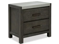Mor Furniture Aspen Valley Upholstered Panel Bed, Dresser, Mirror & Nightstand In Sierra Brown, Queen