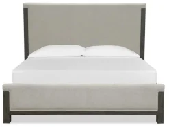Mor Furniture Aspen Valley Upholstered Panel Bed, Dresser, Mirror & Nightstand In Sierra Brown, Queen