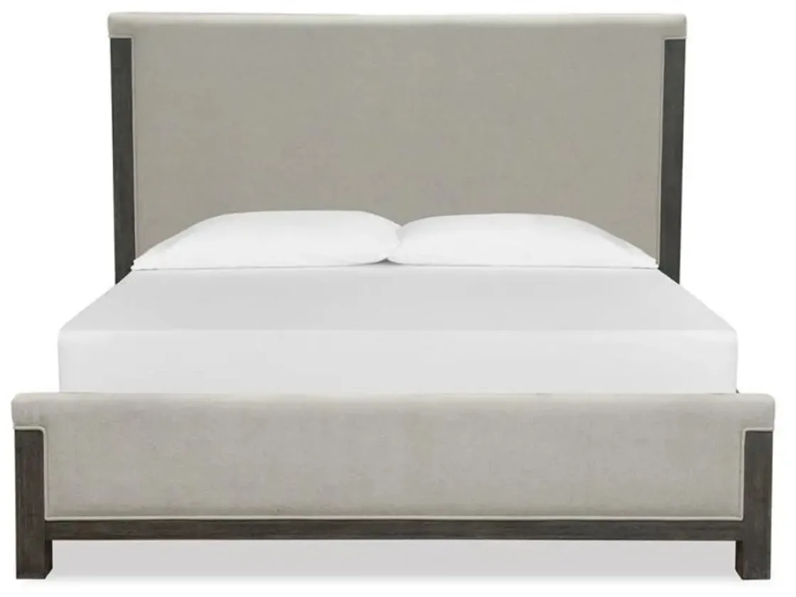 Mor Furniture Aspen Valley Upholstered Panel Bed, Dresser, Mirror & Nightstand In Sierra Brown, Queen