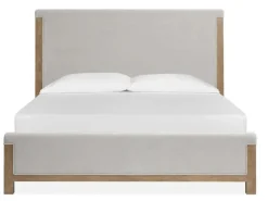 Mor Furniture Aspen Valley Upholstered Panel Bed, Dresser, Mirror & Nightstand In Sierra Brown, Queen