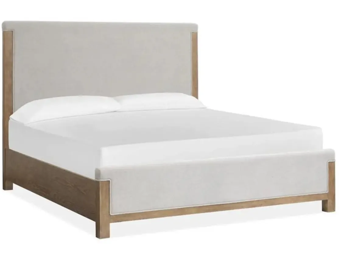 Mor Furniture Aspen Valley Upholstered Panel Bed, Dresser, Mirror & Nightstand In Sierra Brown, Queen