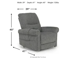 Mor Furniture Aureta 2 Power Lift Chair In Charcoal