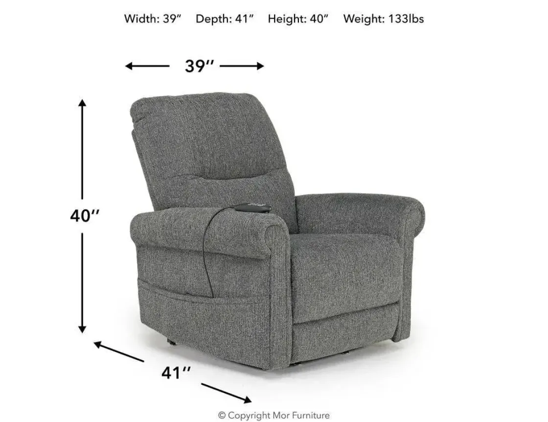 Mor Furniture Aureta 2 Power Lift Chair In Charcoal