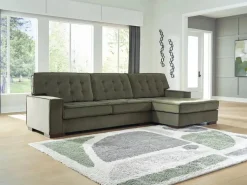 Mor Furniture Austen Sofa Chaise Sectional In Olive, Left Facing